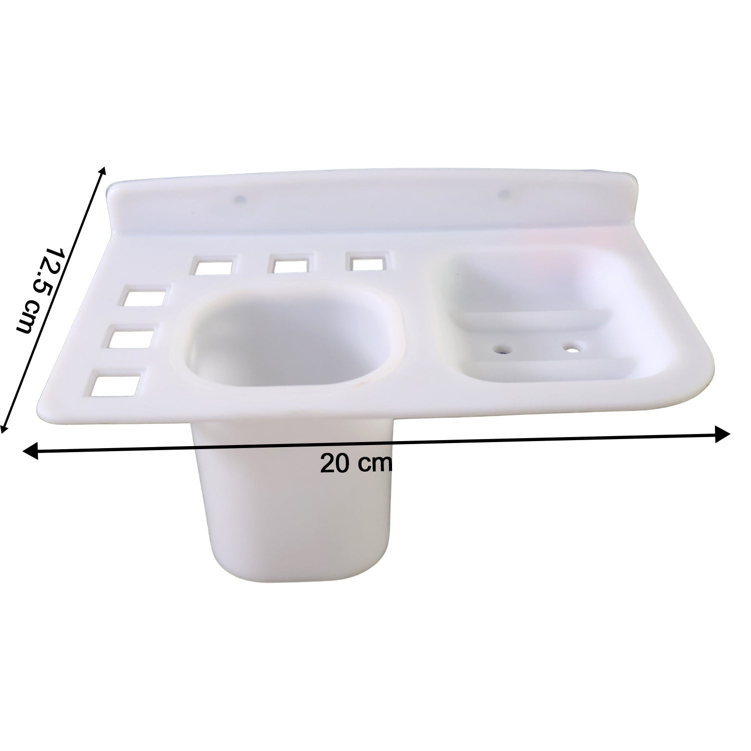 3in1 Wall Mounted Multi-Compartment Toothbrush & Soap Holder with Cup (1 Pc) 3in1 Wall Mounted Multi-Compartment Toothbrush & Soap Holder with Cup (1 Pc)